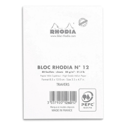 Block Hvit No.12 Linjert i gruppen  Papir & Blokk / Skrive og ta notater / Skriveblokker og hefter hos Pen Store (127135)