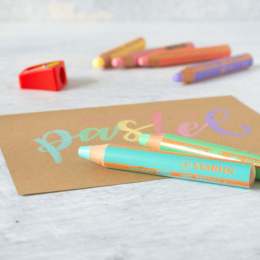 Woody 3-in-1 Fargeblyanter Pastell 6-sett + spisser i gruppen Kids / Barnepenner / Fargeblyanter for barn hos Pen Store (127789)