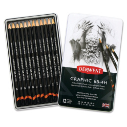 Graphic Blyant 12-sett 6B-4H i gruppen Kunstnermateriell / Kritt og blyanter / Grafitt og blyant hos Pen Store (128167)
