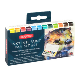 Inktense Paint Pan Set Studio 12 halvkopper i gruppen Kunstnermateriell / Kunstnerfarge / Akvarellmaling hos Pen Store (128192)