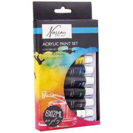 Akrylfarge 12 ml 8-sett i gruppen Kunstnermateriell / Kunstnerfarge / Akrylmaling hos Pen Store (128543)