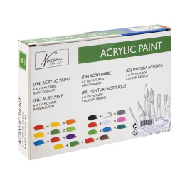 Akrylfarge 120 ml 6-sett Basic i gruppen Kunstnermateriell / Kunstnerfarge / Akrylmaling hos Pen Store (128548)