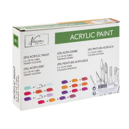Akrylfarge 120 ml 6-sett Trendy i gruppen Kunstnermateriell / Kunstnerfarge / Akrylmaling hos Pen Store (128549)