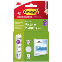 Command Strips for bildeoppheng Medium 4 st i gruppen Hobby & Kreativitet / Organisere / Rammer / Bildeoppheng hos Pen Store (128611)