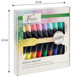 Akryl Bright & Pastell 18-set i gruppen Kunstnermateriell / Kunstnerfarge / Akrylmaling hos Pen Store (129362)