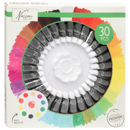Akryl 12ml 30-set + palett i gruppen Kunstnermateriell / Kunstnerfarge / Akrylmaling hos Pen Store (129364)