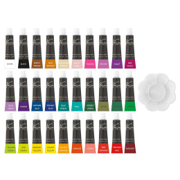 Akryl 12ml 30-set + palett i gruppen Kunstnermateriell / Kunstnerfarge / Akrylmaling hos Pen Store (129364)