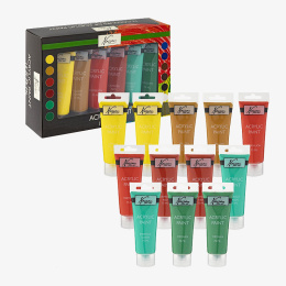 Akryl 75ml Basics 12-set i gruppen Kunstnermateriell / Kunstnerfarge / Akrylmaling hos Pen Store (129365)