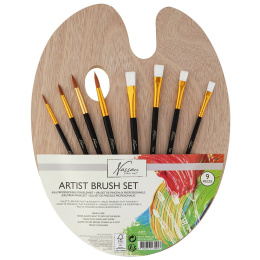 Børster 8-set + trepalett i gruppen Kunstnermateriell / Studio / Paletter hos Pen Store (129368)