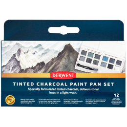 Tinted Charcoal Paint Pan Set 12 halvkopper i gruppen Kunstnermateriell / Kunstnerfarge / Akvarellmaling / Akvarellmaling i kopp hos Pen Store (129568)