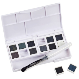 Tinted Charcoal Paint Pan Set 12 halvkopper i gruppen Kunstnermateriell / Kunstnerfarge / Akvarellmaling / Akvarellmaling i kopp hos Pen Store (129568)