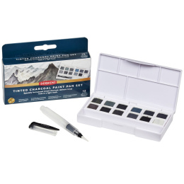 Tinted Charcoal Paint Pan Set 12 halvkopper i gruppen Kunstnermateriell / Kunstnerfarge / Akvarellmaling / Akvarellmaling i kopp hos Pen Store (129568)