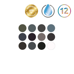 Tinted Charcoal Paint Pan Set 12 halvkopper i gruppen Kunstnermateriell / Kunstnerfarge / Akvarellmaling / Akvarellmaling i kopp hos Pen Store (129568)