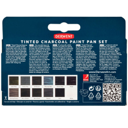 Tinted Charcoal Paint Pan Set 12 halvkopper i gruppen Kunstnermateriell / Kunstnerfarge / Akvarellmaling / Akvarellmaling i kopp hos Pen Store (129568)