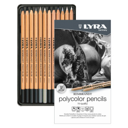 Rembrandt Polycolor Gråtoner 12-set i gruppen Penner / Kunstnerpenner / Fargeblyanter hos Pen Store (129958)