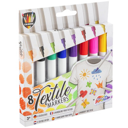 Tekstilpenner 8-sett i gruppen Hobby & Kreativitet / Farger / Tekstilmaling og Tekstiltusjer hos Pen Store (130033)