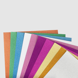 Farget glitterpapir A4 180g 10-pakke i gruppen Kids / Kul og læring / Papir og Tegneblokker hos Pen Store (130039)