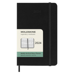 12M Weekly Planner Vertical Hardcover Pocket Black i gruppen  Papir & Blokk / Kalendere / 12 md kalendere hos Pen Store (130176)