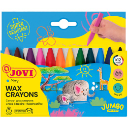 Wax Fargestifter Jumbo Easy Grip 12-set (2 år+) i gruppen Kids / Barnepenner / Kritt for barn hos Pen Store (131117)
