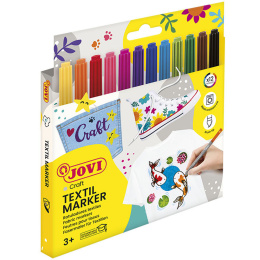 Tekstilpenner 12-pakning (3 år+) i gruppen Hobby & Kreativitet / Farger / Tekstilmaling og Tekstiltusjer hos Pen Store (131270)