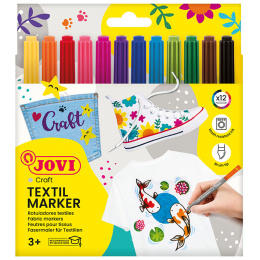Tekstilpenner 12-pakning (3 år+) i gruppen Hobby & Kreativitet / Farger / Tekstilmaling og Tekstiltusjer hos Pen Store (131270)