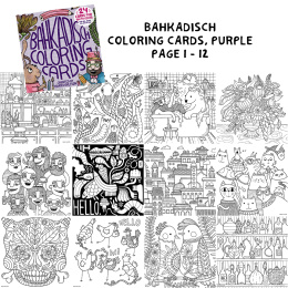 BahKadisch Coloring Cards Purple i gruppen Hobby & Kreativitet / Bøker / Fargebøker for voksne hos Pen Store (131515)