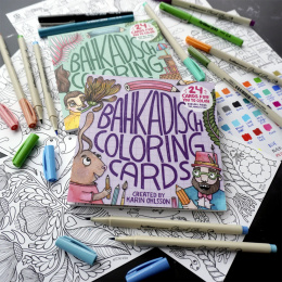 BahKadisch Coloring Cards Green i gruppen Hobby & Kreativitet / Bøker / Fargebøker for voksne hos Pen Store (131516)