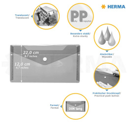 Konvoluttmappe 22x12 cm 5-pakning i gruppen Hobby & Kreativitet / Organisere / Mapper hos Pen Store (131875)