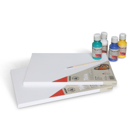 Pouring-kit Akryl 4x100ml + 2 canvas i gruppen Hobby & Kreativitet / Farger / Hobbymaling hos Pen Store (132198)