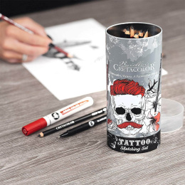 Tattoo Sketching Set 14 deler i gruppen Kunstnermateriell / Kritt og blyanter / Grafitt og blyant hos Pen Store (132709)