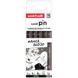 Pin Fineliner 5-set Manga Shojo i gruppen Penner / Skrive / Fineliners hos Pen Store (132731)