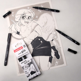 Pin Fineliner 5-set Manga Shojo i gruppen Penner / Skrive / Fineliners hos Pen Store (132731)