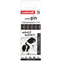 Pin Fineliner 5-set Manga Shonen i gruppen Penner / Skrive / Fineliners hos Pen Store (132733)