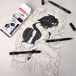 Pin Fineliner 5-set Manga Shonen i gruppen Penner / Skrive / Fineliners hos Pen Store (132733)