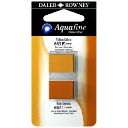 Aquarelle Half-pan Duo Yellow Ochre/Raw Sienna i gruppen Kunstnermateriell / Kunstnerfarge / Akvarellmaling / Akvarellmaling i kopp hos Pen Store (132904)