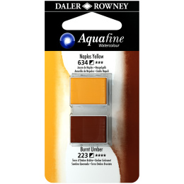 Aquarelle Half-pan Duo Naples Yellow/Burnt Umber i gruppen Kunstnermateriell / Kunstnerfarge / Akvarellmaling / Akvarellmaling i kopp hos Pen Store (132906)