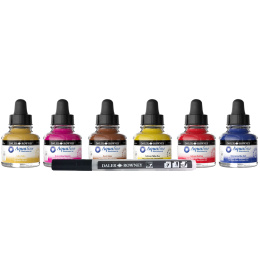 Intro Ink Aquarelle set 6 x 29,5 ml i gruppen Kunstnermateriell / Kunstnerfarge / Akvarellmaling / Flytende akvarellmaling hos Pen Store (132932)