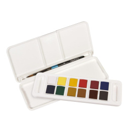 Akvarellfarge Travel set 12 ½ - koppar i gruppen Kunstnermateriell / Kunstnerfarge / Akvarellmaling / Akvarellmaling i kopp hos Pen Store (132936)