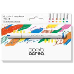 Acrea Paint Marker 6-set Vivid Colours i gruppen Penner / Kunstnerpenner / Illustrasjonmarkers hos Pen Store (133046)