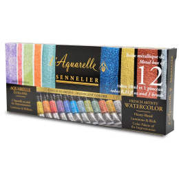 l'Aquarelle Akvarellmaling Iridescent Colours 12x10 ml i gruppen Kunstnermateriell / Kunstnerfarge / Akvarellmaling hos Pen Store (133816)