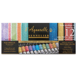 l'Aquarelle Akvarellmaling Iridescent Colours 12x10 ml i gruppen Kunstnermateriell / Kunstnerfarge / Akvarellmaling hos Pen Store (133816)