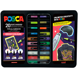 Posca Groovy Colours 20-sett i gruppen Penner / Kunstnerpenner / Akrylmarkers hos Pen Store (133851)