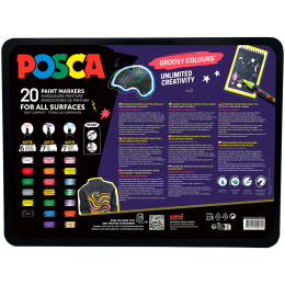 Posca Groovy Colours 20-sett i gruppen Penner / Kunstnerpenner / Akrylmarkers hos Pen Store (133851)