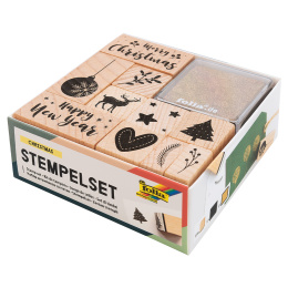 Stempelsett + stempelpute Jul 10-pakning i gruppen Hobby & Kreativitet / Hobbytilbehør / Stempler hos Pen Store (133936)