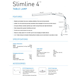 Slimline 4 Table Lamp Brushed Steel i gruppen Hobby & Kreativitet / Hobbytilbehør / Belysning hos Pen Store (134056)