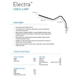 Electra Table Lamp i gruppen Hobby & Kreativitet / Hobbytilbehør / Belysning hos Pen Store (134060)