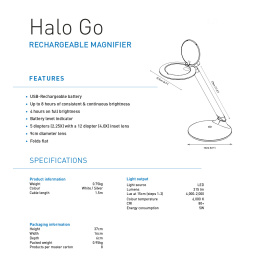 Halo Go Rechargeable Magnifier Lamp i gruppen Hobby & Kreativitet / Hobbytilbehør / Belysning hos Pen Store (134061)