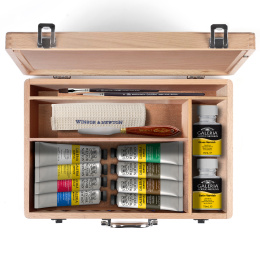 Galeria Acrylic Wooden Box 15-set i gruppen Kunstnermateriell / Kunstnerfarge / Akrylmaling hos Pen Store (134067)