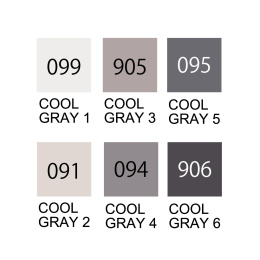 Clean Color Real Brush 6-set Cool Gray i gruppen Penner / Kunstnerpenner / Penselpenner hos Pen Store (134106)