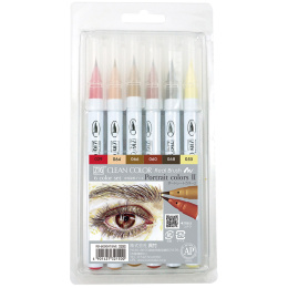 Clean Color Real Brush 6-set Portrait Colors II i gruppen Penner / Kunstnerpenner / Penselpenner hos Pen Store (134109)